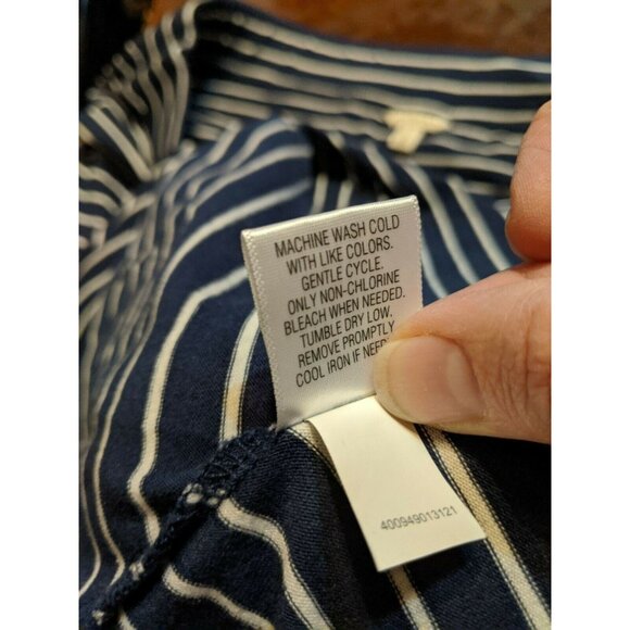 Sonoma Size S Maxi Skirt Blue White Striped Long Modest - Picture 5 of 6